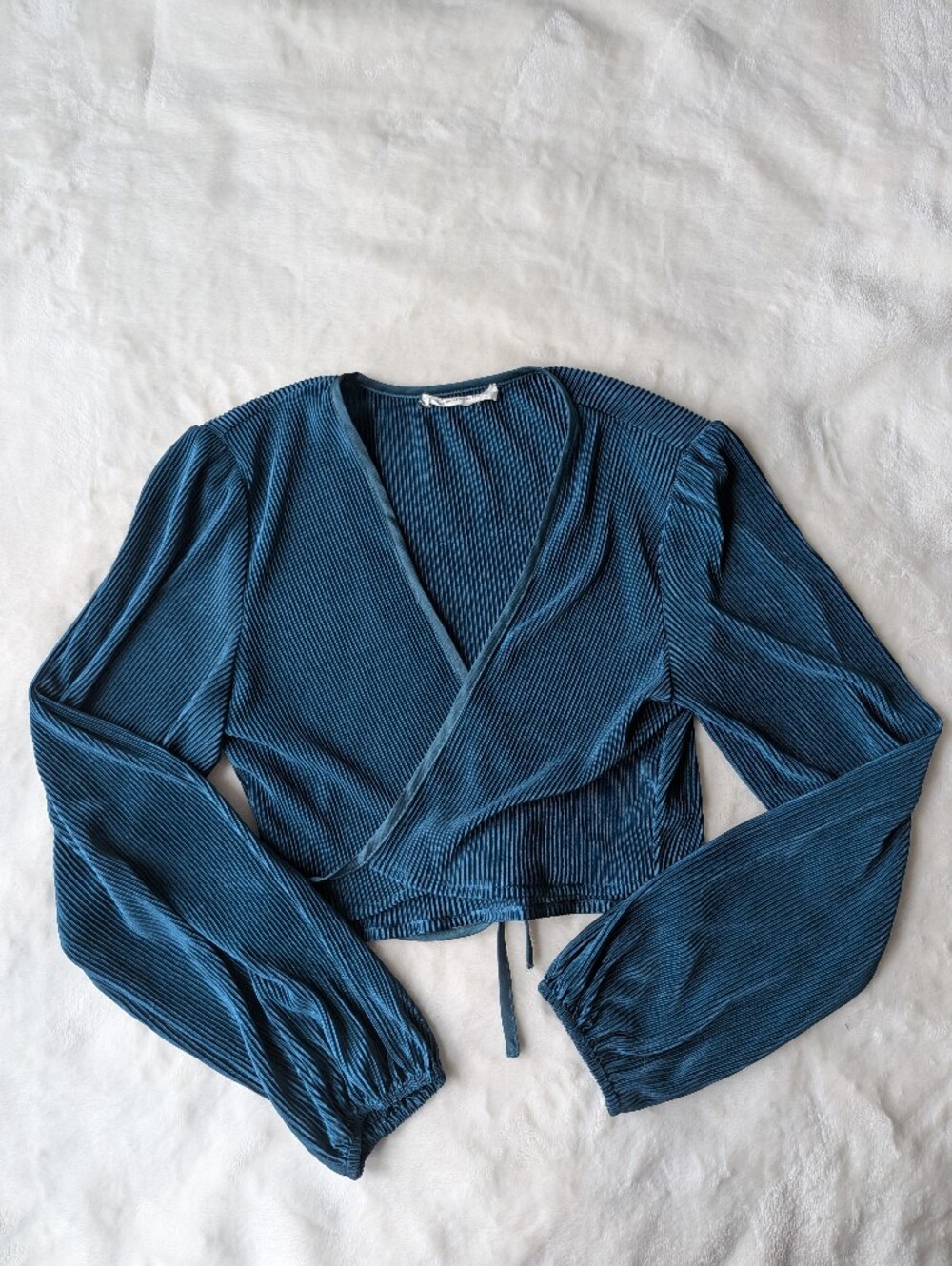 12th Tribe Pleated Tie Front Top